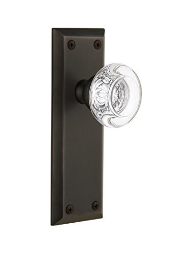 Grandeur Fifth Avenue Plate with Bordeaux Crystal Knob, Double Dummy, Timeless Bronze