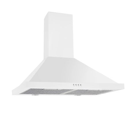 Ancona Presto Pyramid White Stainless Steel Wall Mount Range Hood