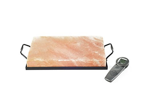 Charcoal Companion CC7855 Himalayan Salt Plate & Holder Set, 8 by 8 by 1.5"