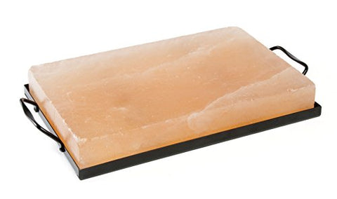 Charcoal Companion CC7855 Himalayan Salt Plate & Holder Set, 8 by 8 by 1.5"