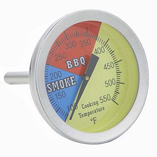 Pitmasters Supply BBQ Grill Gauge Thermometer, Kitchen Smoker Oven Thermometer