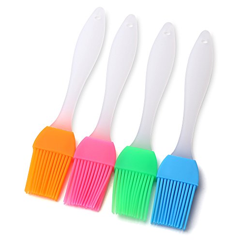 HENGSHENG BBQ Brush Grill Brush Dish Bursh Food Grade Silicon Body Safe Set of 4 (4)