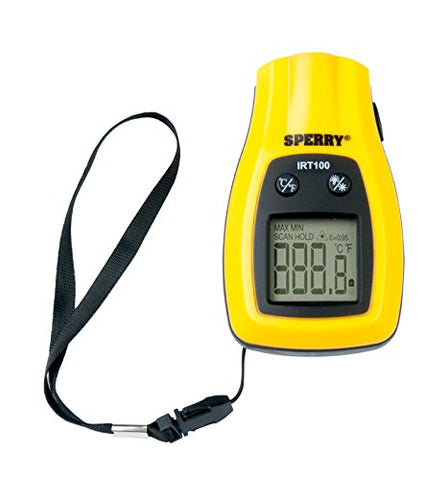 Sperry Instruments IRT200 Temperature Check Infrared Thermometer, Gun Style, Instant Reading, 12:1 Distance to Spot Ratio, Black & Yellow