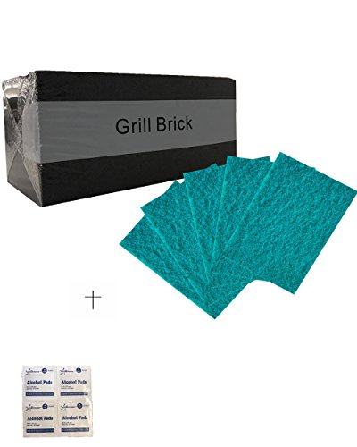 Grill Cleaning Brick, Grilling Stone Cleaner--Descaling BBQ Block Construction, Removes Encrusted Greases, Stains Residues, Dirt and More---BLACK-by EZ 5