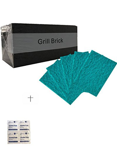 Grill Cleaning Brick, Grilling Stone Cleaner--Descaling BBQ Block Construction, Removes Encrusted Greases, Stains Residues, Dirt and More---BLACK-by EZ 5