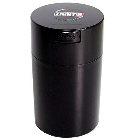 Tightvac - 1 oz to 6 ounce Airtight Multi-Use Vacuum Seal Portable Storage Container for Dry Goods, Food, and Herbs - Black Cap & Body