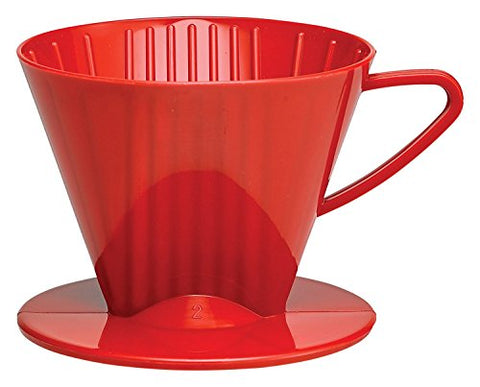 HIC Filter Cone, Matte Red, Number 1-Size, Brews 1 to 2-Cups