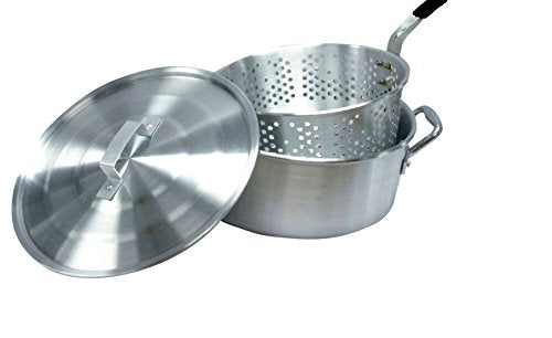 Smart Cook 10 Quart Aluminum Fry Pot with Basket and Lid