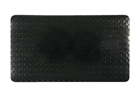 Plastic, Anti-Stain Grill and Garage Protective Mat - Decorative Embossed Diamond Plate Pattern