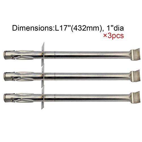 The Red BBQ 13001(3-pack) Replacement BBQ Gas Grill Stainless Steel Burner for Jenn Air, Vermont Castings Model Grills