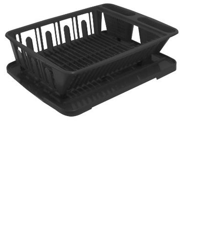 United Solutions Two Piece Dish Rack and Drain Board Set in Red-2 Piece Large Sink Set Includes Dish Drainer and Drain board with Room for 14 Plates