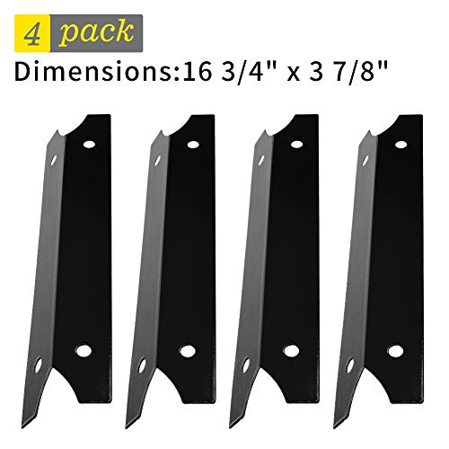 SHINESTAR Grill Heat Plate for Brinkmann Gas Grill Replacement Parts, 4-Pack Porcelain Steel Heat Shield Tent Deflector for Charmglow and Others, 16 3/4 inch BBQ Burner Cover Flame Tamer(SS-HP004)