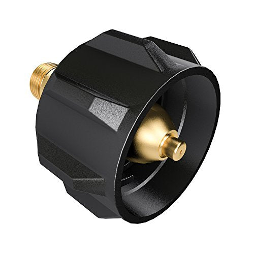 GASPRO QCC1 Propane Adapter Gas Regulator Valve Fitting with Excess Flow x 1/4 Inch Male Pipe Thread - 100% Solid Brass