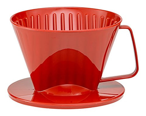 HIC Filter Cone, Matte Red, Number 1-Size, Brews 1 to 2-Cups