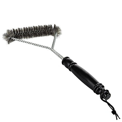 BBQ Brush, 3-Sided BBQ Wire Brush with Hanging Loop, Grill Cleaning for Weber, Char-Broil, Porcelain and Infrared Grills, Stainless Steel Bristles, 1 Piece