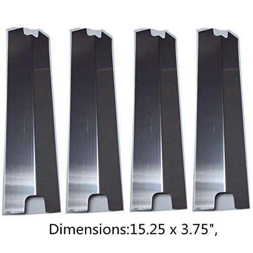 DcYourHome Stainless Heat Plate Replacement (4-pack) Fits Charbroil 463241113, Charbroil 463449914, Charbroil C-45D, Master Cook SRGG61401,15.25 x 3.75 inches