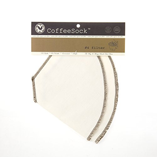 CoffeeSock Drip #4 Cone - GOTS Certified Organic Cotton Reusable Coffee Filters