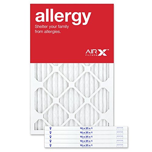 AIRx ALLERGY 16x25x1 MERV 11 Pleated Air Filter - Made in the USA - Box of 6