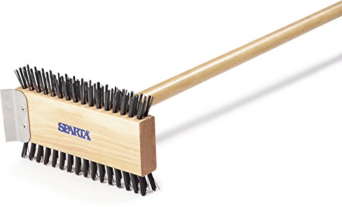 Carlisle 4002600 Broiler Master Grill Brush, Carbon Steel Bristles, 30.5" Length, Hardwood Brush and Handle, Natural