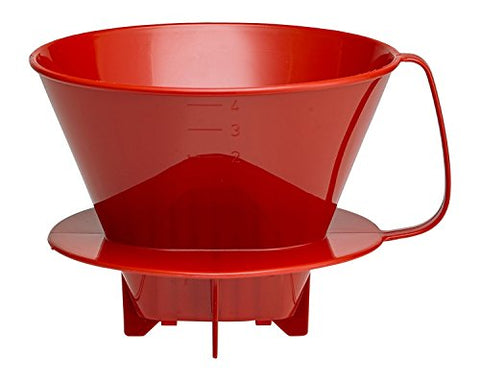 HIC Filter Cone, Matte Red, Number 1-Size, Brews 1 to 2-Cups