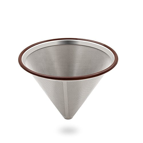 Nicelucky Coffee Dripper Stainless Steel with Double Layer Fine Mesh Reusable Pour Over Permanent Clever Coffee Filter Cone Drip Coffee