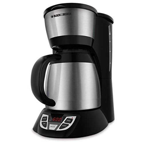 BLACK + DECKER 8-Cup Programmable Coffeemaker, Stainless Steel, CM1609
