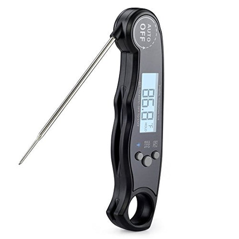 Instant Read Meat Thermometer, Digital Cooking Thermometer with Long Probe & Back light, Fast Accurate Waterproof Kitchen Thermometer for Food, BBQ Grill, Water, Milk, Baking