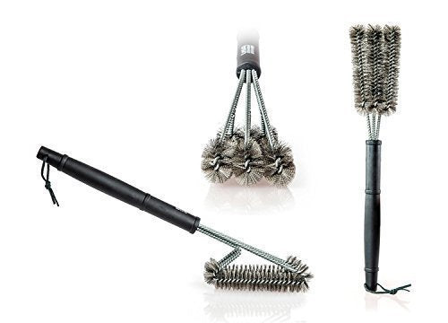 Expert Grillers - Barbecue Grill Brush - Perfect for your Char-Broil Grill - 3 in 1 Stainless Steel Bristles - Perfect Cleaner for Grill Cooking Grates and Racks