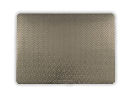 Plastic, Anti-Stain Grill and Garage Protective Mat - Decorative Embossed Diamond Plate Pattern