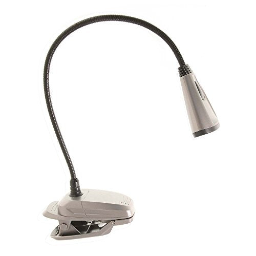 Light It! By Fulcrum 20019-301B, Wireless 6 LED Clip On Desk Lamp, 27 Inch, Silver