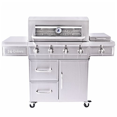 3 Embers 4-Burner Dual Fuel Propane Gas Grill with Radiant Embers Cooking System