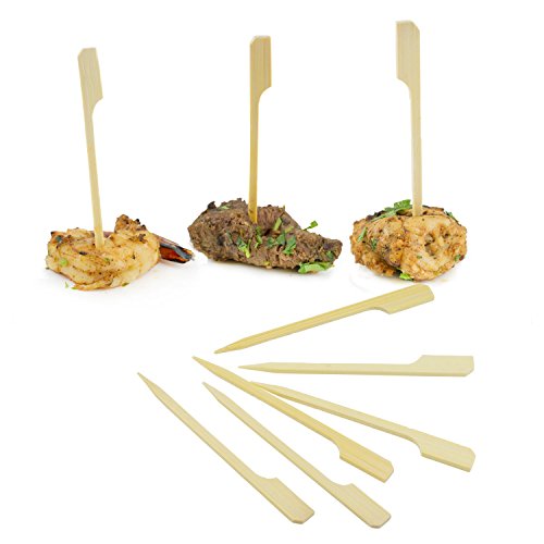 Houseables Sandwich Toothpicks, Bamboo Skewers, Appetizer Picks, Paddle Sticks, 2000 Pcs, 3.5 Inch, Flat, Mini, Natural, Extra Sharp, BBQ Skewers, For Food, Barbecue Grill, Party, Kabob, Cocktail