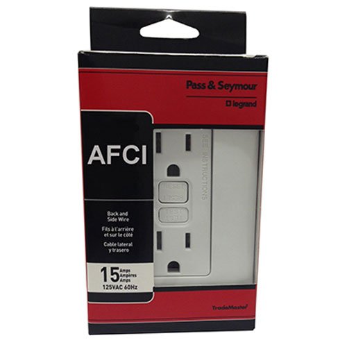 PASS & SEYMOUR AF15TRWCC4 15A AFCI Receptacle