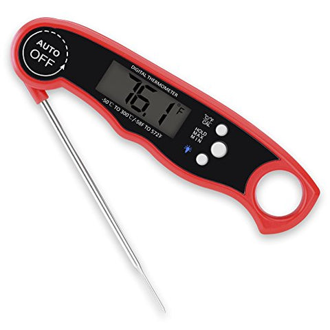 Waterproof Digital Meat Thermometer，Super Fast Instant Read Thermometer with Calibration and Backlight functions， Food Thermometer for Kitchen BBQ and Outdoor Cooking