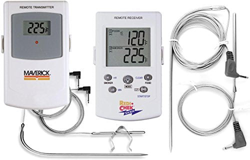 Maverick ET73 Digital Wireless Remote BBQ Meat Thermometer - Monitors Meat & Barbecue/Grill/Smoker Temperature - Includes 1 extra 6-Foot Meat Probe AND 1 extra 3-Foot Temperature Replacement Probe