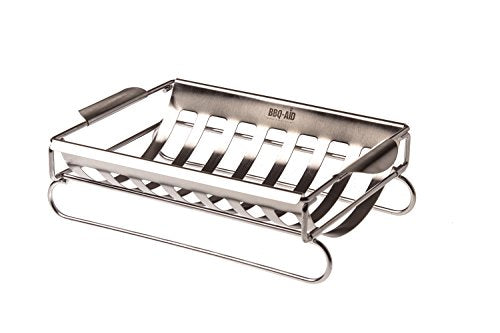 BBQ-Aid Rib Rack and Skewer Set (6) Combo - Works for Cooking, Barbecue or Grilling Ribs or Shish Kebabs/Kebobs - Oven Safe - By