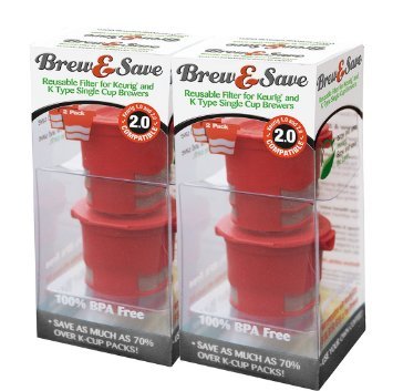 Brew and Save Refillable for Keurig 2.0 and 1.0 Brewers, 6-count