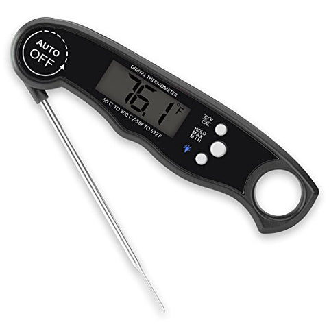 Waterproof Digital Meat Thermometer，Super Fast Instant Read Thermometer with Calibration and Backlight functions， Food Thermometer for Kitchen BBQ and Outdoor Cooking