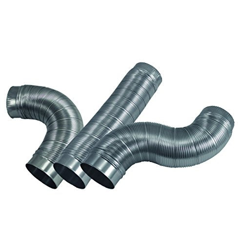 Deflecto Semi Rigid Aluminum Duct with Connectors, 4" x 24", Silver (MAC36024/6)