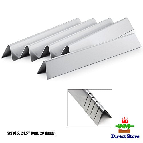 Direct store Parts DP110 Stainless Steel Flavorizer Bars /Heat plates (5-pack) Replacement Weber Stainless Steel Flavorizer Bars 7539,7540 / L 24.5" (Aftermarket Parts)
