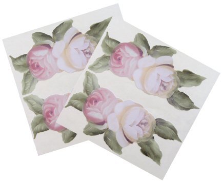 KA Mixer Decal Cover Kit 2x Victorian Vintage Rose Flower Double Stickers Red, Pink, Cream and White, Designed to Fit all Kitchenaid Stand Mixers - Mixer Not Included
