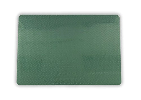 Plastic, Anti-Stain Grill and Garage Protective Mat - Decorative Embossed Diamond Plate Pattern