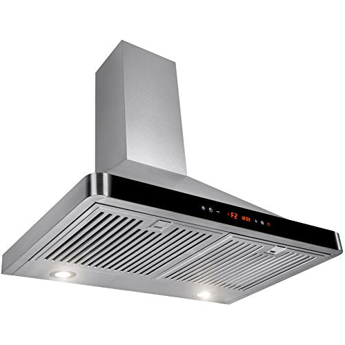 AKDY 30" Stainless Steel Wall Mount LED Touch Control Range Hood AZ-63175D-BK