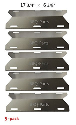 Hongso SPA231 (5-pack) SS BBQ Gas Grill Heat Plate, Heat Shield, Burner Cover, Vaporizor Bar, and Flavorizer Bar for Costco Kirland, Glen Canyon, Jenn-air, Nexgrill, Sterling Forge, Lowes (17 3/4