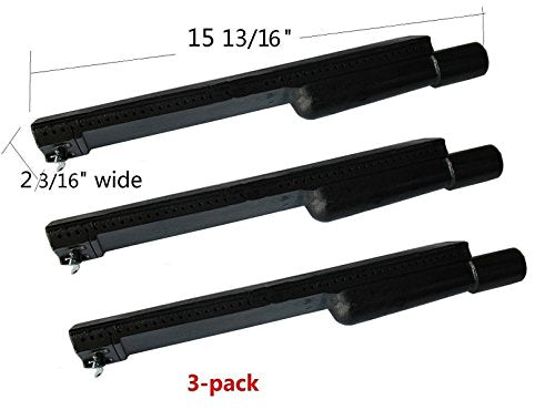 Hongso CBF301(3-pack) Cast Iron Barbecue Gas Grill Replacement Burner for Jennair, Lowes Model Grills (15 13/16