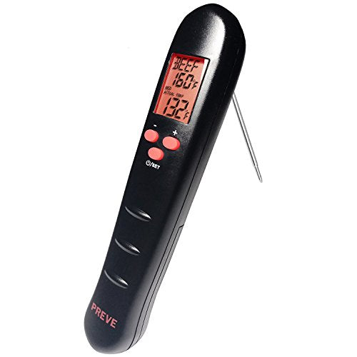 Instant Read Digital Meat Smart Thermometer with Alarm for Meat Grill BBQ Turkey Roast 7 Programmed Meat Types 3 Tastes Doneness Selectable