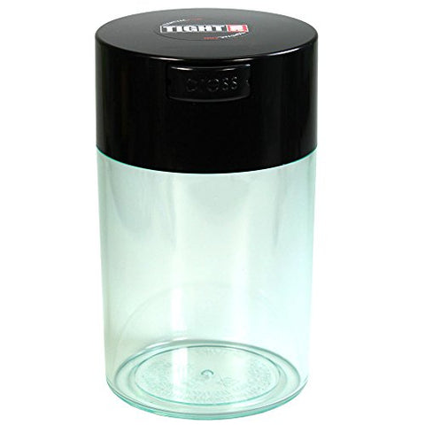 Tightvac - 1 oz to 6 ounce Airtight Multi-Use Vacuum Seal Portable Storage Container for Dry Goods, Food, and Herbs - Black Cap & Body