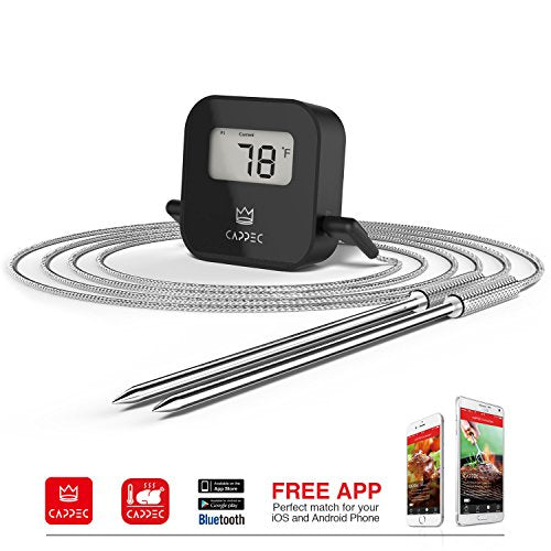 CAPPEC Dual Probe Bluetooth Wireless Digital Cooking Meat Thermometer for BBQ Oven and Grill, Smoker Friendly (New Version)