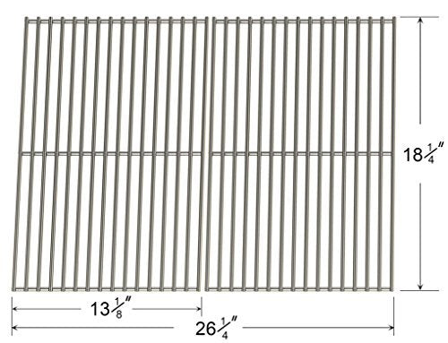 66652 Stainless Steel Cooking Grid for Char-Broil, Coleman, Kenmore, Master Forge, Thermos & Uniflame Gas Grill Models (Set of 2)