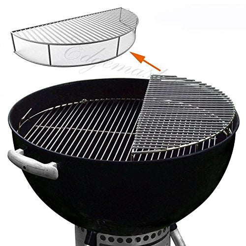 Edgemaster Stainless Steel Warming Grilling Smoking Expansion Rack Grid Grate Fits 22/22.5 inch Weber Charcoal Kettle Grills Warming Rack Grid